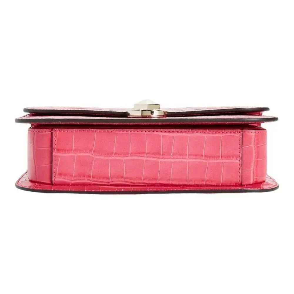 Kate Spade New York croc embossed leather top handle satchel